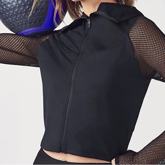 Fabletics x Demi Lovato- Bella Black Mesh Sleeve Jacket (M) - Picture 4 of 8